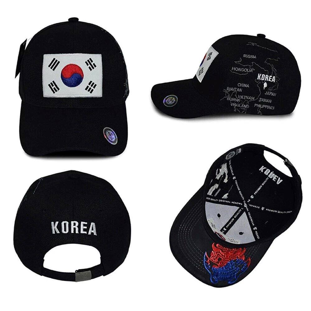 Korea 韩国棒球帽太极国旗虎头重工刺绣硬顶棒球帽遮阳防晒鸭舌帽