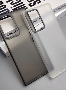 适用三星Note20ultra手机壳新款GalaxyNote20ultea保护套全包防摔防滑防指纹磨砂透明硬壳5G大孔外壳三合一