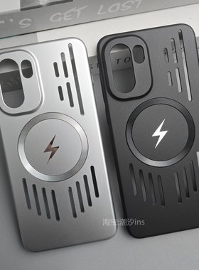 适用一加Ace6手机壳新款oneplusAce6磁吸充电保护套超薄全包边防摔1+ace6金属漆PC硬壳简约镂空散热潮牌