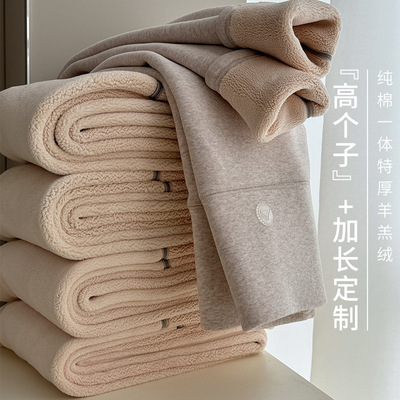 高个子加绒加厚打底裤女2024年冬季外穿特厚羊羔绒高腰百搭保暖裤