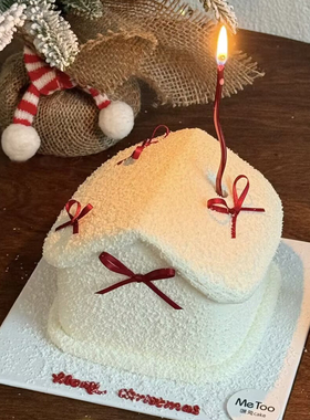 圣诞节0.3cm0.6cm1cm丝带芭蕾舞许愿蛋糕装饰酒红蝴蝶结雪松插件