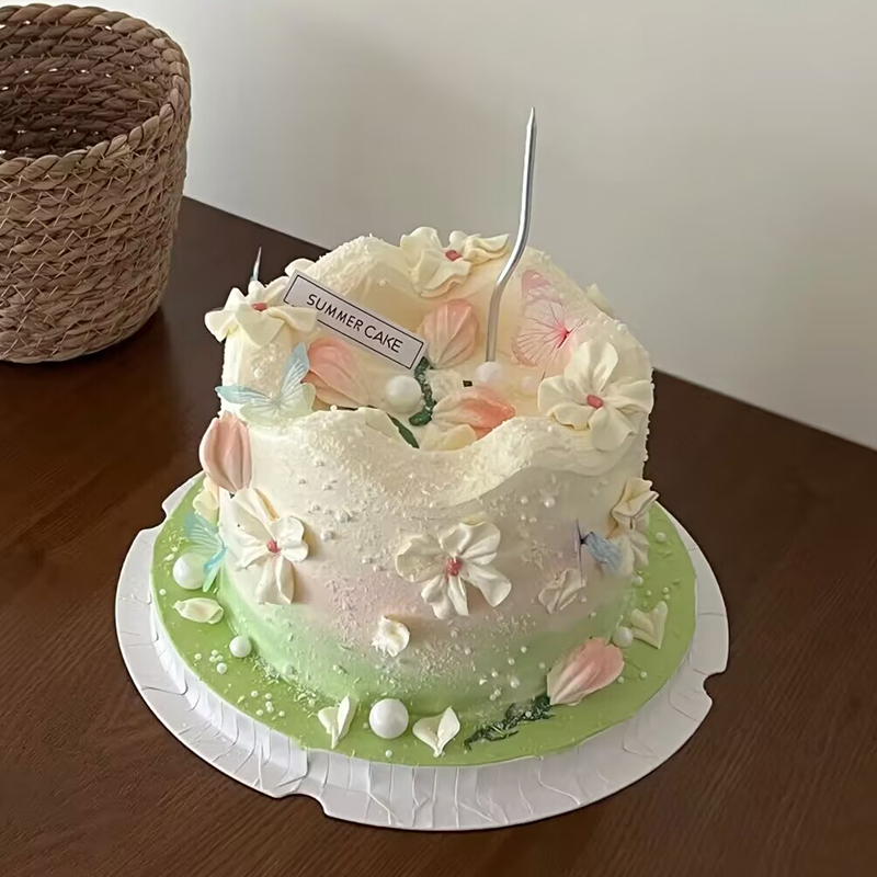 山谷蝴蝶蛋糕装饰插件许愿池栩栩如生蝉翼蝴蝶梦幻仙女薄纱蝴蝶