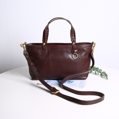 真皮女包小众复古手提包