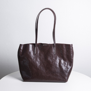秋冬新款 真皮托特包女大容量高级感头层牛皮女包植鞣皮通勤大包包