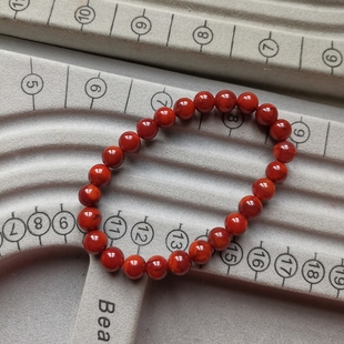 山村码 头南红玛瑙原矿手串手链凉山牛血红玫瑰红九紫离火小单圈女
