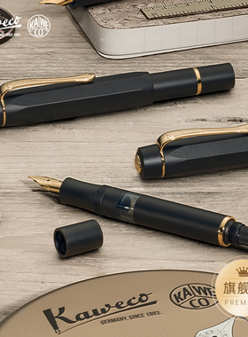 德国KAWECO钢笔 活塞系列 PISTON Sport 卡维克 礼盒装 铝制黑 墨水书写礼盒装签字笔练字进口复古高档钢笔