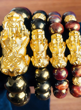 越南沙金貔貅手串手链招财貔貅手串麒麟转运珠男女情侣手链送爸爸