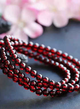 手串玖鸣石榴石好看手链女925