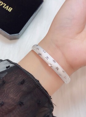 新款银满天星手镯女实心心经刻字实心款送妈妈母亲节礼物