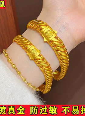 2025新款古法醒狮三马鞭手链宽面磨砂老板古巴链霸气送男友礼