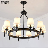 美式 乡村客厅吊灯简约温馨主卧室餐厅铁艺田园灯欧式 大气书房吊灯