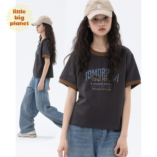 小小大星球赛博棉字母T恤