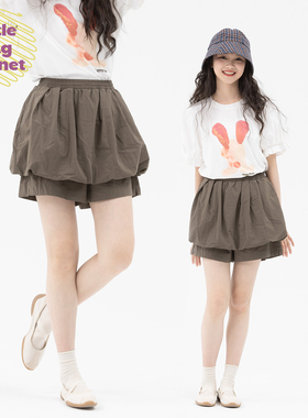 小小大星球童装 立体打褶蓬蓬花苞短裤 女童夏日轻盈活力感南瓜裤