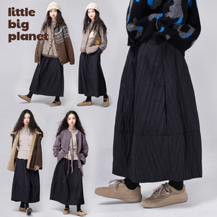 小小大星球童装 立体褶皱肌理纹半身裙 冬日女童夹棉百搭垂感裙子