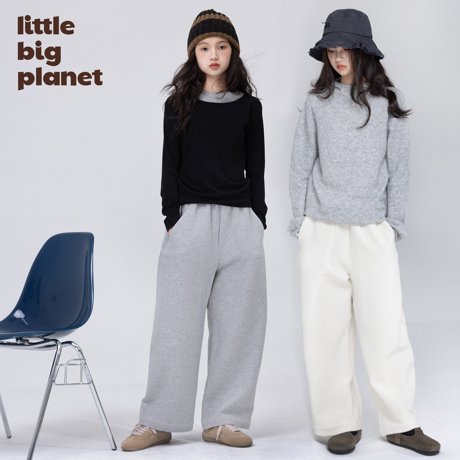 小小大星球全牛筋腰头纯色哈伦裤