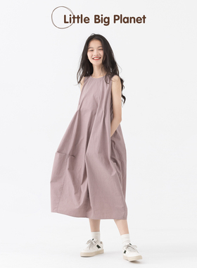 小小大星球童装 立体花苞廓形泡泡连衣裙 夏女童空气感茧型背心裙