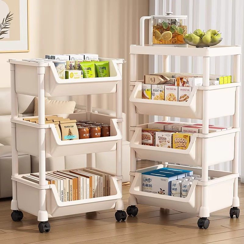 日本进口MUJIE小推车零食置物架家用落地多层客厅儿童玩具放书包,收纳整理,整理架/置物架/收纳架,淘宝优惠券,粉丝福利购,淘宝优惠卷