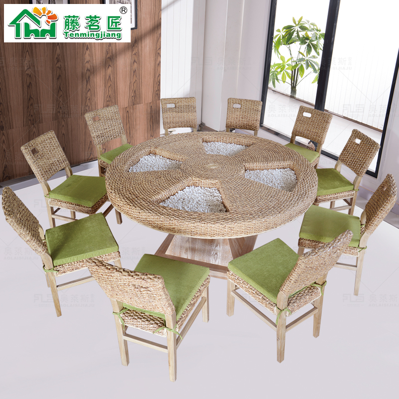 酒店餐厅藤桌椅东南亚藤家具藤椅