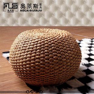 家用藤编圆凳鼓凳方凳高凳换鞋凳矮凳草墩坐墩阳台方凳圆团草凳子