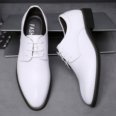2025新款男鞋商务休闲皮鞋男系带结婚鞋青年约会小白鞋伴郎演讲鞋