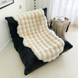 加厚仿兔毛懒人沙发垫秋冬毛绒椅子垫毛毛虫沙发盖布靠背一体防滑