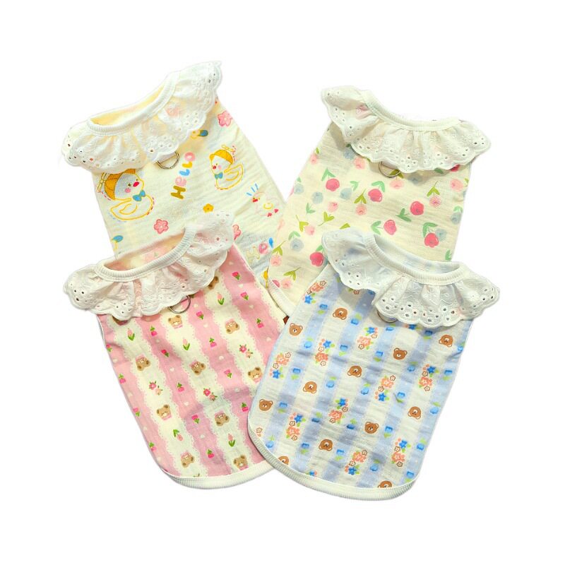 宠物全棉纱透气薄款大狗狗猫咪宠物猫衣服狗用品家居空调服金毛