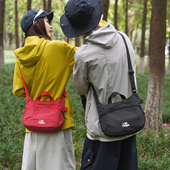 2026新款 轻便休闲包包女户外徒步便携单肩包男格纹尼龙防水斜挎包