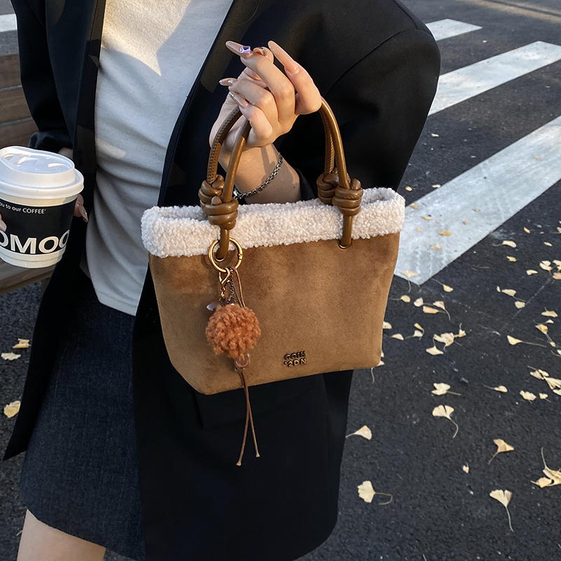 冬季手提麂皮绒包女2024新