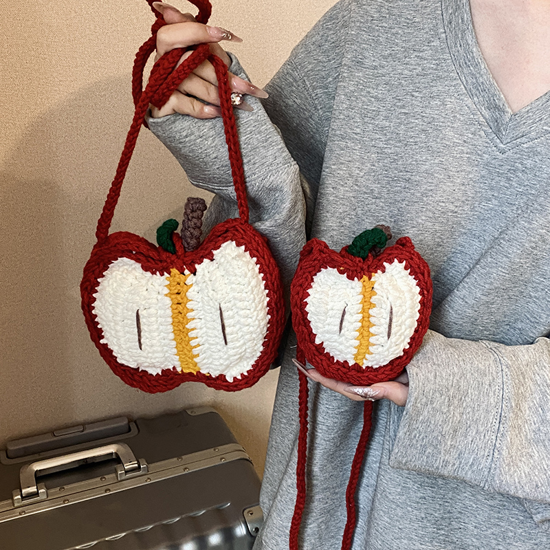 成品包毛线钩针苹果包包女