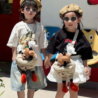 2025日韩男女童洋气毛绒斜挎包