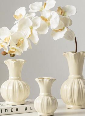 法式中古芬顿陶瓷花瓶客厅水养插花ins风装饰高级感小众花器摆件