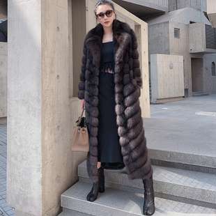意大利品牌dark sable紫貂满天星皮草大翻领款奢华超长款女士霸