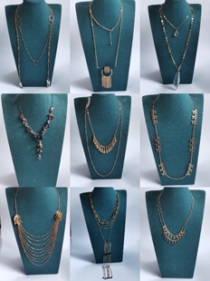 欧美复古饰品女精致钻锆石铜镀金叠搭锁骨链短项链411