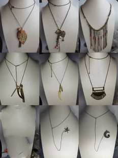 欧美外贸孤品复古项链毛衣链破旧年代感氧化生锈瑕疵介意慎拍3057