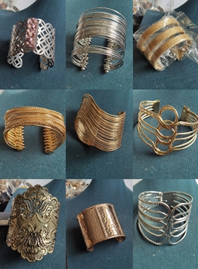 欧美外贸饰品复古夸张个性潮流手镯老货默认微瑕介意慎拍50154