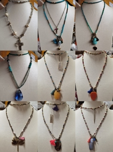 孤品复古项链老货琉璃巴洛克松石陶瓷玛瑙贝壳默认微瑕9027