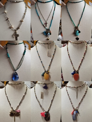 孤品复古项链老货琉璃巴洛克松石陶瓷玛瑙贝壳默认微瑕9027