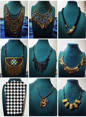 欧美外贸复古品牌黑色时尚奢华灵蛇走秀设计款项链毛衣链孤品