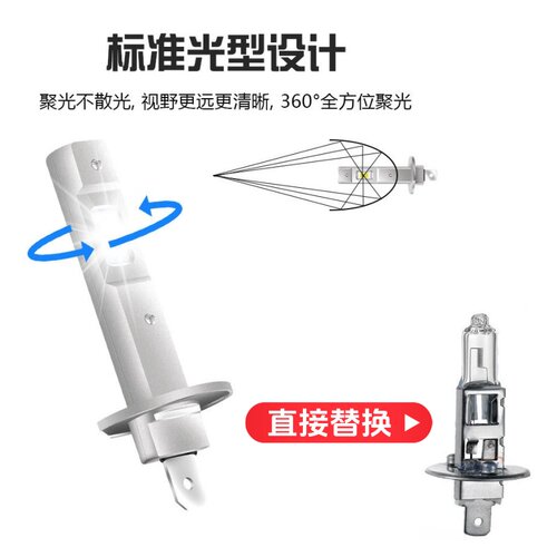 24V货车LED远近光H1H7H4超亮白光