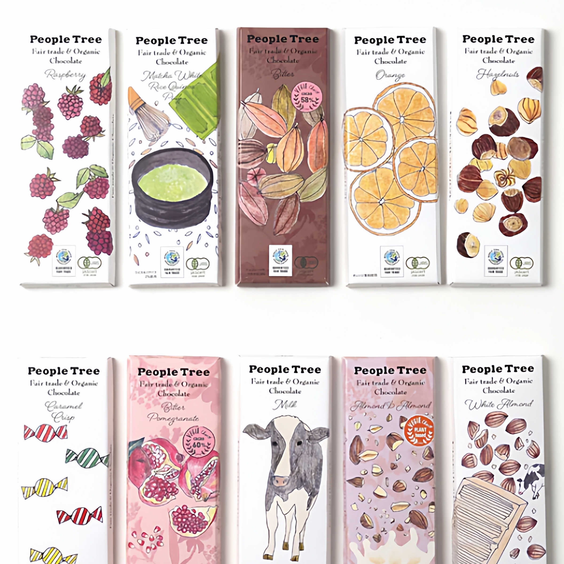 现货日本people tree有机巧克力牛奶巧克力石榴草莓坚果黑巧