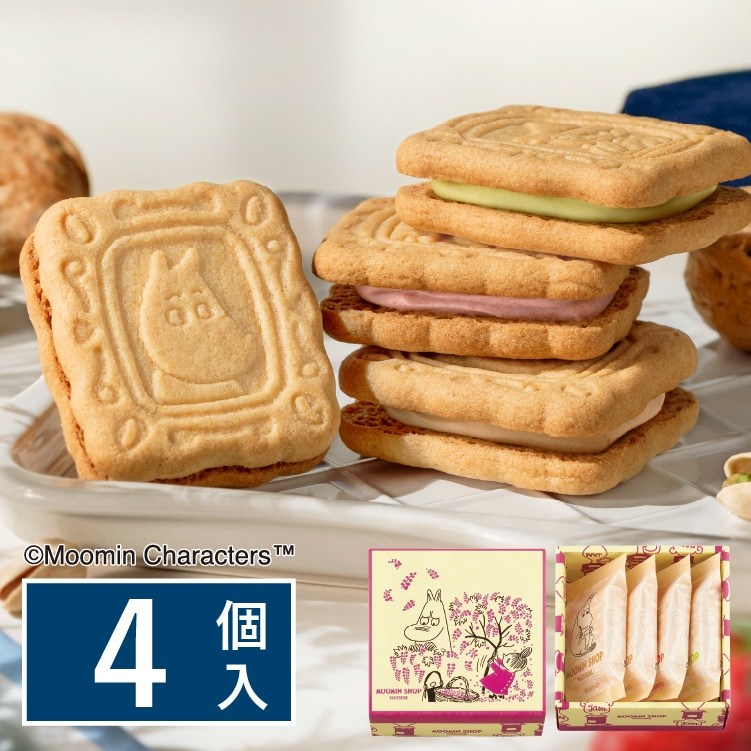 期间限定日本 MOOMIN SHOP 饼干曲奇三明治草莓开心果零食礼盒