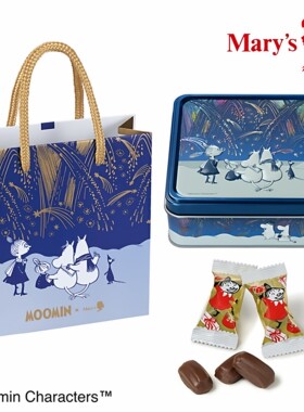 日本玛丽MOOMIN联名Mary's圣诞节限定白巧跳跳糖巧克饼干曲奇礼盒