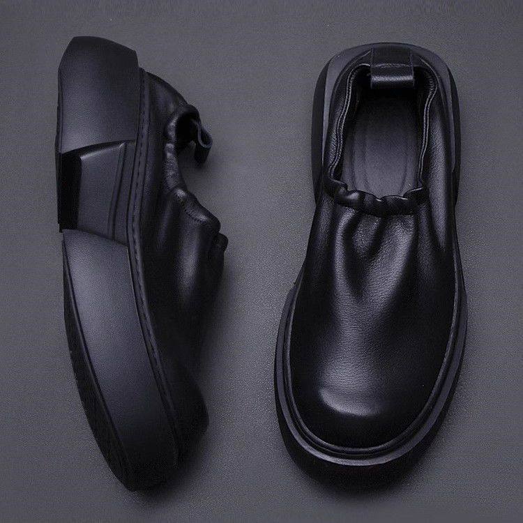 时尚舒适男式2026新款秋季套脚男鞋大头时装鞋懒人休闲增高乐福鞋