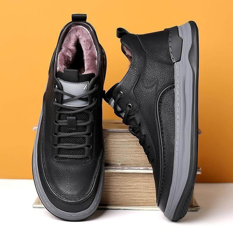 保暖男鞋秋冬2026年新款复古加绒棕色皮鞋男士皮面鞋运动休闲板鞋,流行男鞋,休闲皮鞋,淘宝优惠券,粉丝福利购,淘宝优惠卷