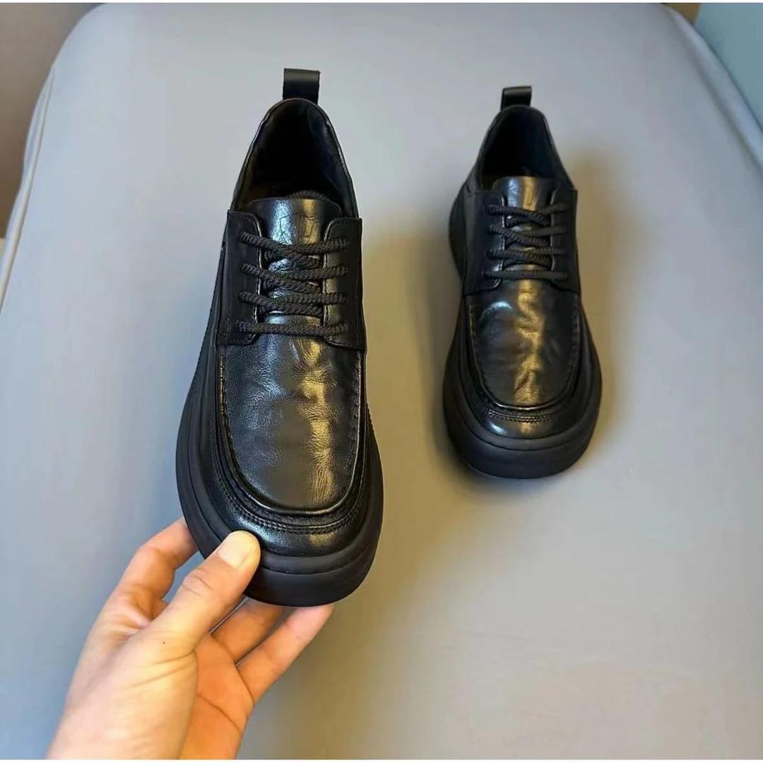 男鞋一脚蹬休闲皮鞋开车豆豆鞋男士轻便舒适轻便百搭亮面潮流潮鞋