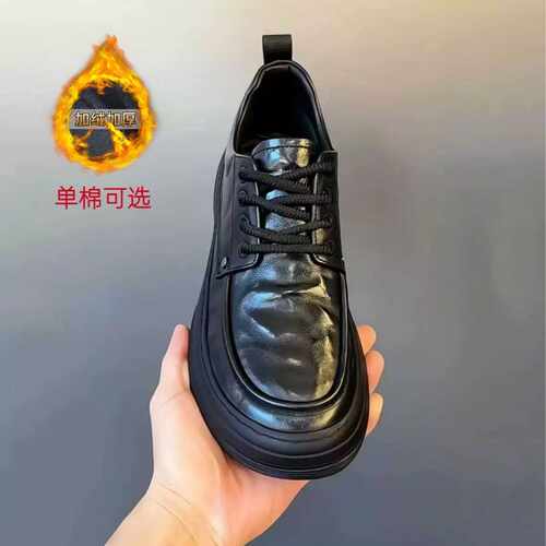 加绒保暖真皮男鞋子2026秋冬季