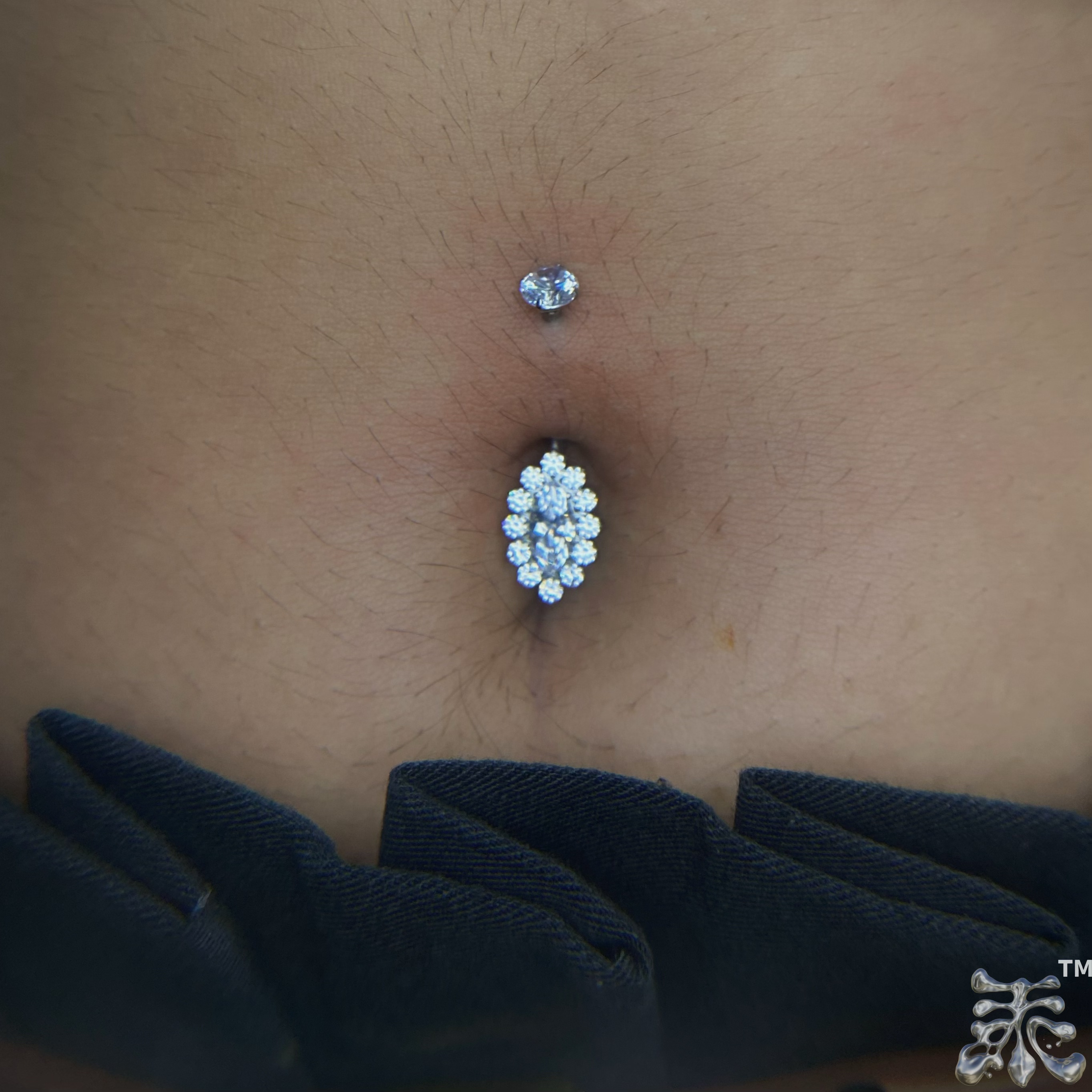 马眼锆石拼接脐钉钛合金小众防敏