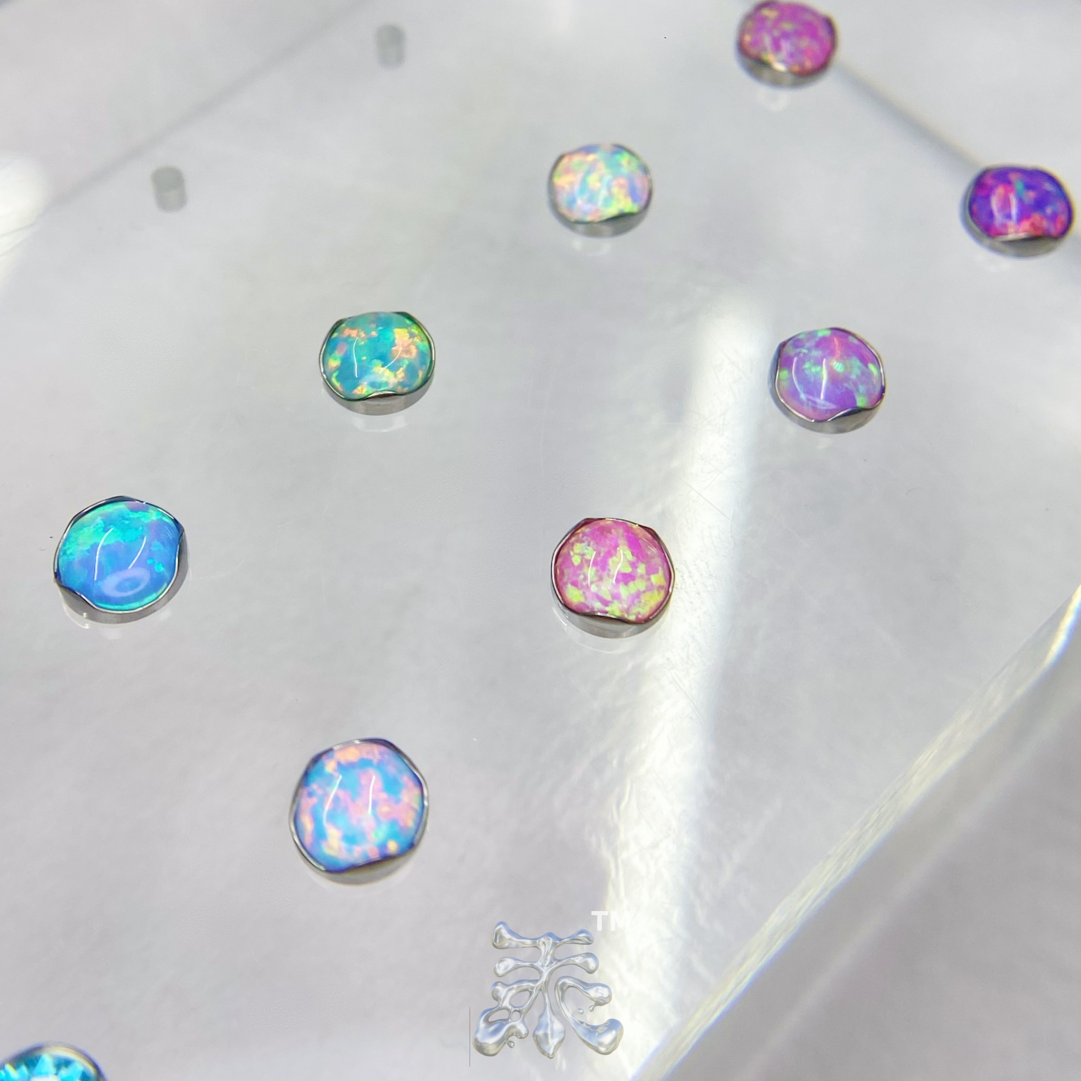 5mm平底波浪边欧泊opal 14g植入级钛合金1.2牙内螺纹舌钉埋钉穿刺