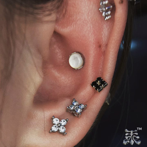 新中式系列平底波浪边耳钉f136