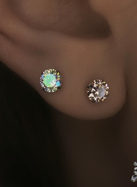 45mm碗底四爪5A锆石爆闪耳钉经典f136钛合金16g0.9牙内螺纹植入级